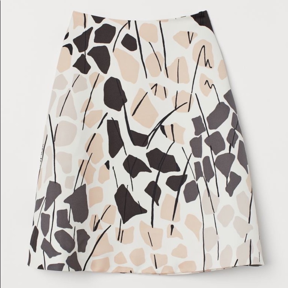 NWT❣️Richard Allan x H&M satin A-lined printed skirt size0